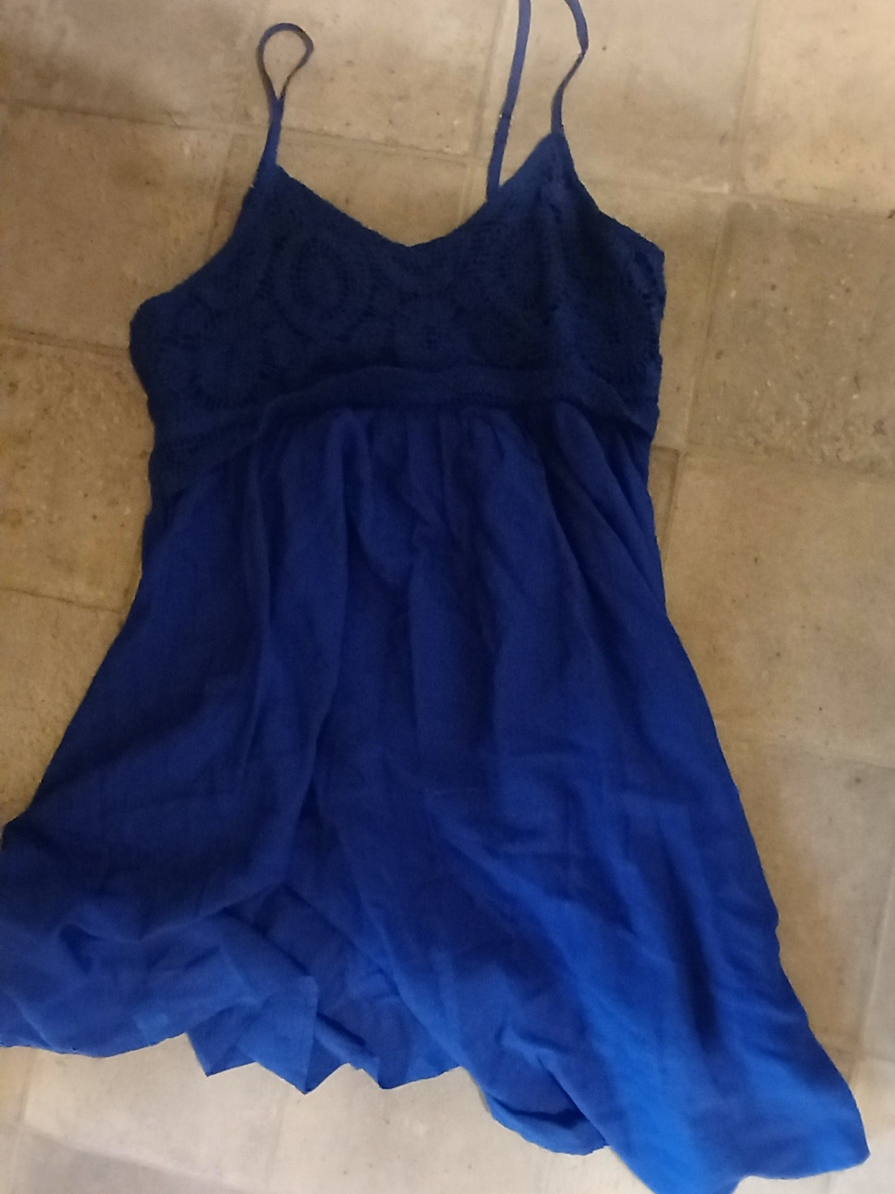 Womans Royal Blue Spaghetti-Strap Dress